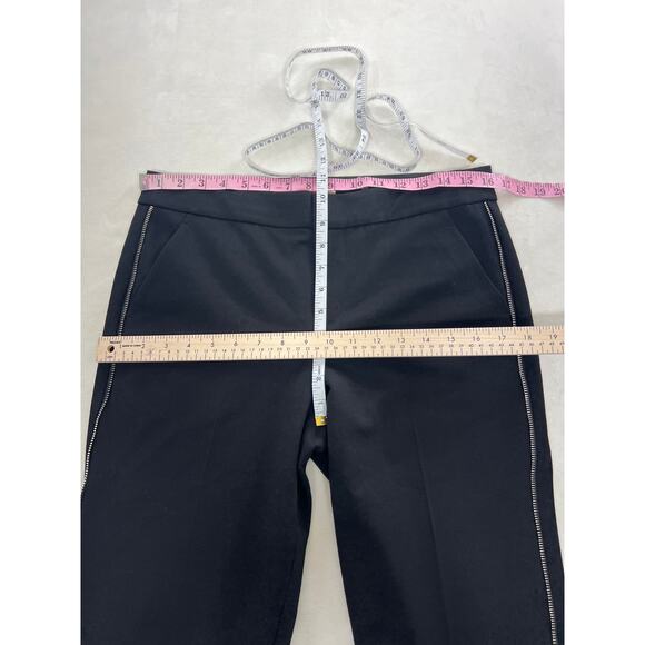 Rebecca Taylor Bella Slim Fit Zipper Sided Pants Classic Black Women's 8 - Picture 9 of 10